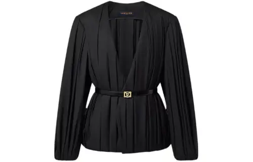 Lv Draped Wool Toile Jacket