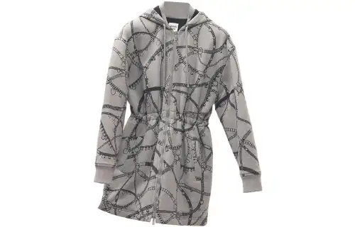 HERMES Jackets Women's Gray Hooded Moderate Other