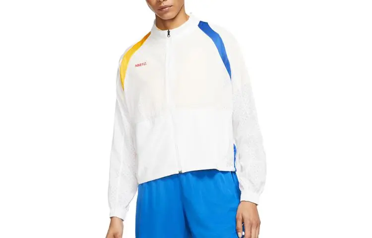 Nike Jackets Women's White/White/University Gold/(University Red) Stand Collar Moderate Other