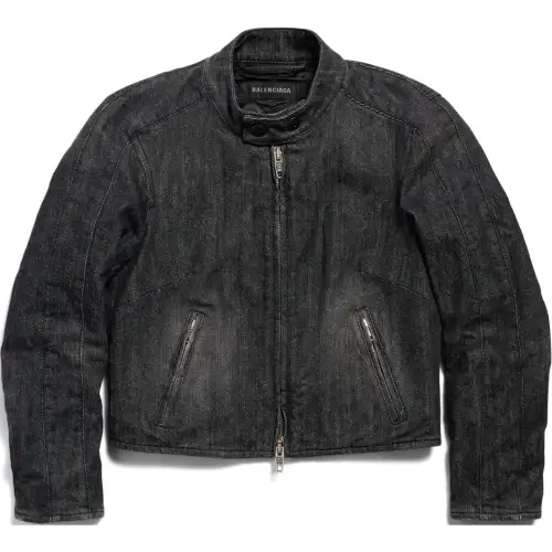 Balenciaga Shrunk Denim Racer Jacket