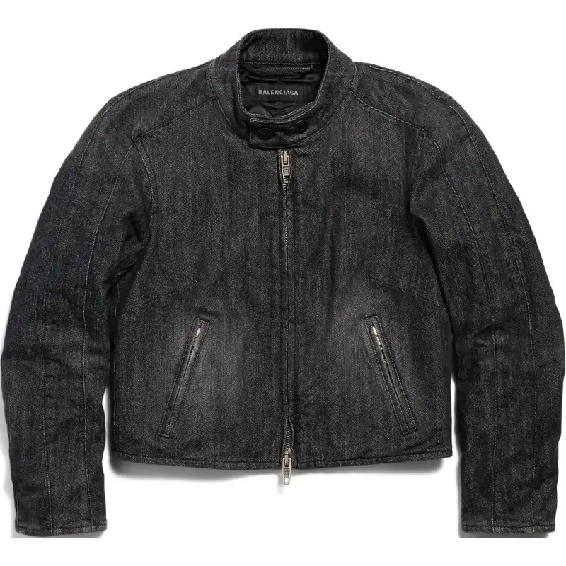 Balenciaga Shrunk Denim Racer Jacket