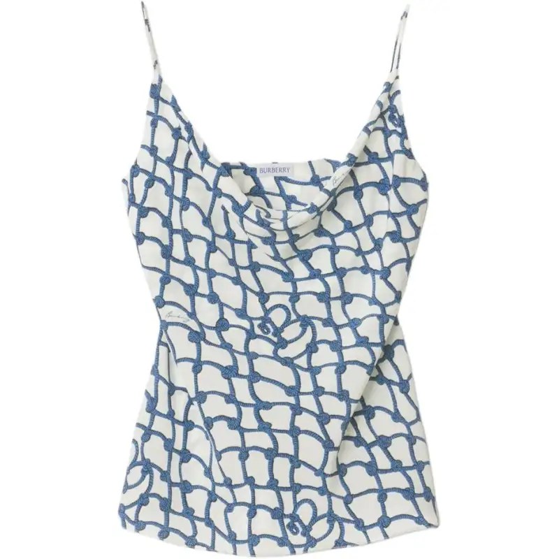 Burberry SS25 Camisole Women's Blue White
