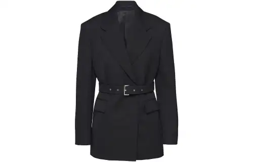 PRADA Jackets Women's Black Suit Collar Moderate Other