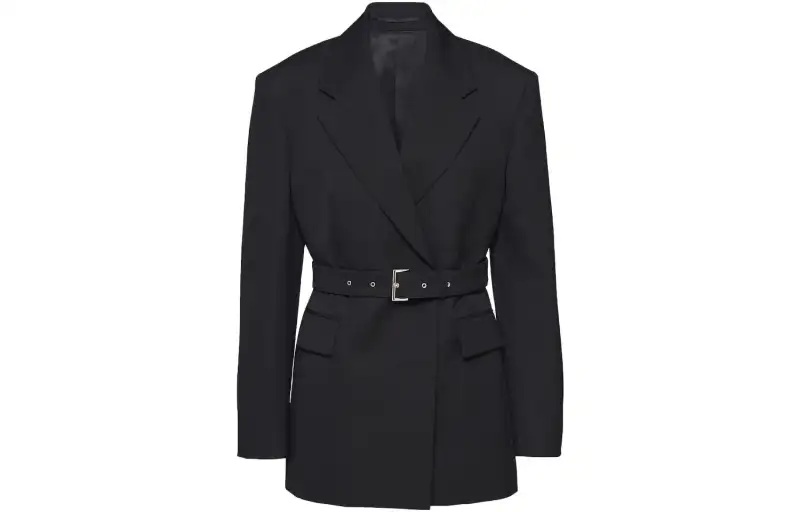 PRADA Jackets Women's Black Suit Collar Moderate Other