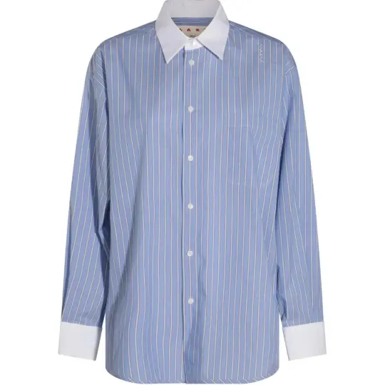 Marni Striped Curved Hem Shirt