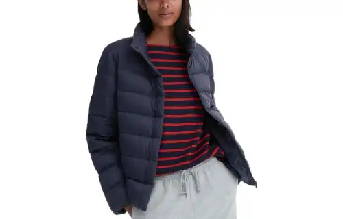 UNIQLO Down Jackets Women's Deep Sea Blue 69 Stand Collar Moderate Down Jacket