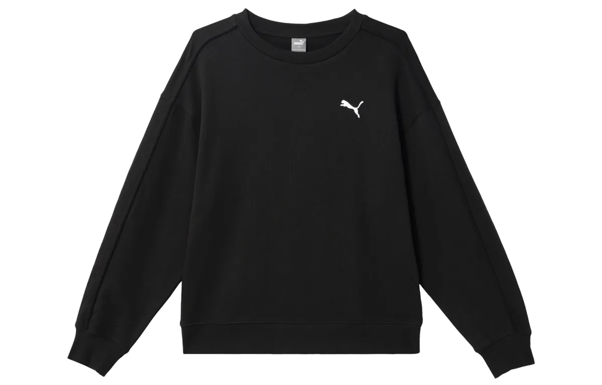 PUMA Sweatshirts Women's Black Crew Neck Moderate Other