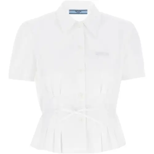 PRADA Shirts Women's White Lapel Moderate Other