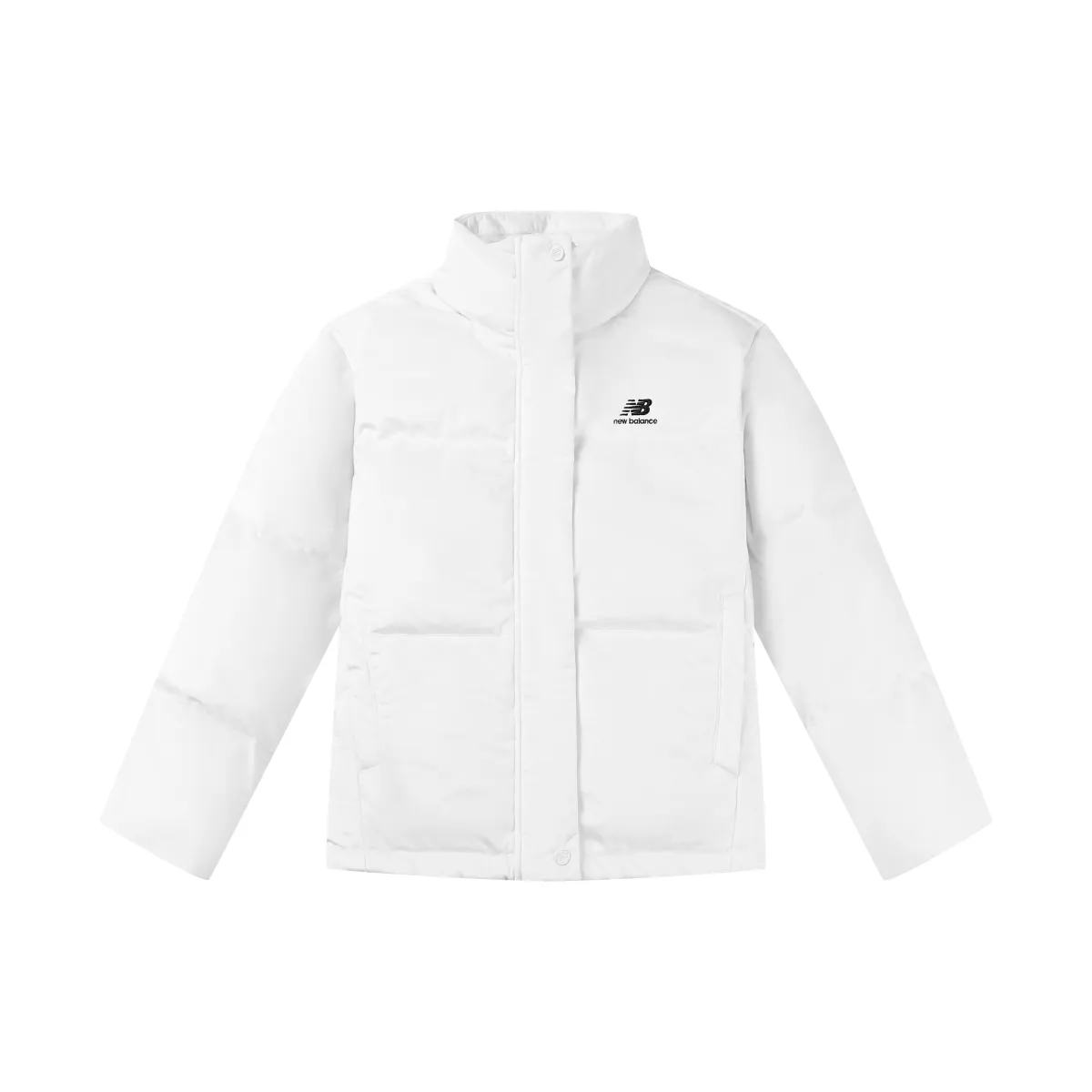 New Balance Down Jackets Women's White Stand Collar Moderate Straight Fit