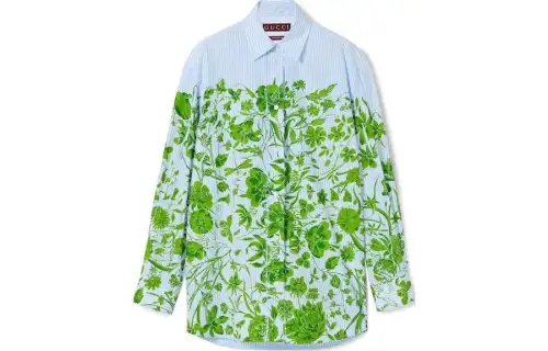 GUCCI Shirts Women's Light Blue Pointed Collar Moderate Other
