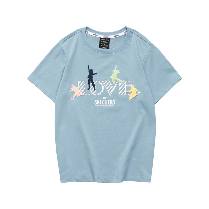 Skechers Funny Monster Regular T Shirt Women's Ashley Blue