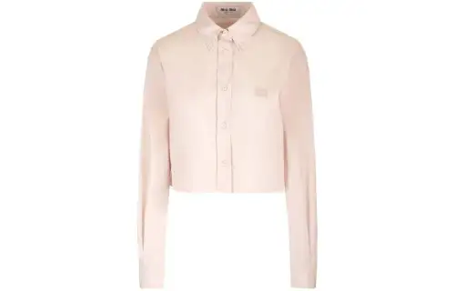MIU MIU Shirts Women's Pink Lapel Moderate Other