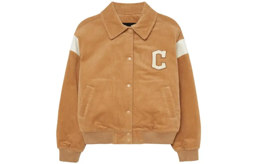 MLB Jackets Women's Beige Yellow Lapel Moderate Straight Fit