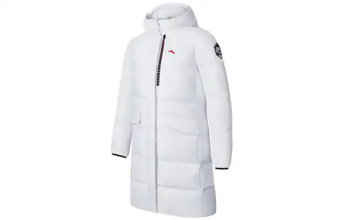 ANTA Variety Training Collection Down Jackets Women's Snowflake White Hooded Moderate Down Coat