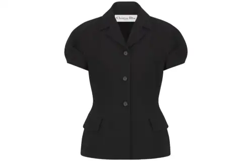 DIOR Jackets Women's Black Lapel Moderate Other
