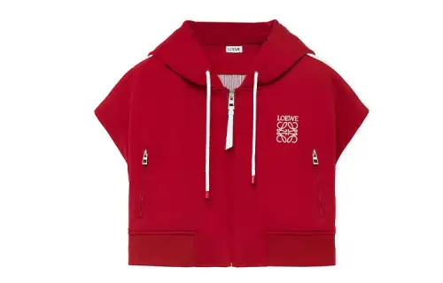 LOEWE Cropped Tracksuit Jacket 'Havana Red'
