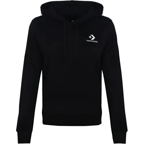 Converse Lifestyle Casual Collection, Hooded Pullover Fleece Lined Sweatshirt Women's Black