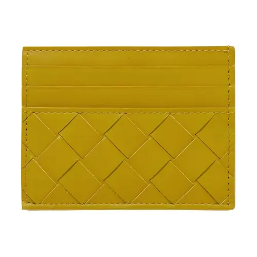 Bottega Veneta Intrecciato Leather Card Holder Men's Yellow