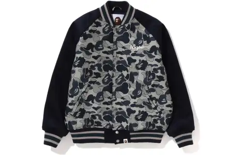 Bape Women'ss Cookie Camo 2 Varsity Jacket Beige