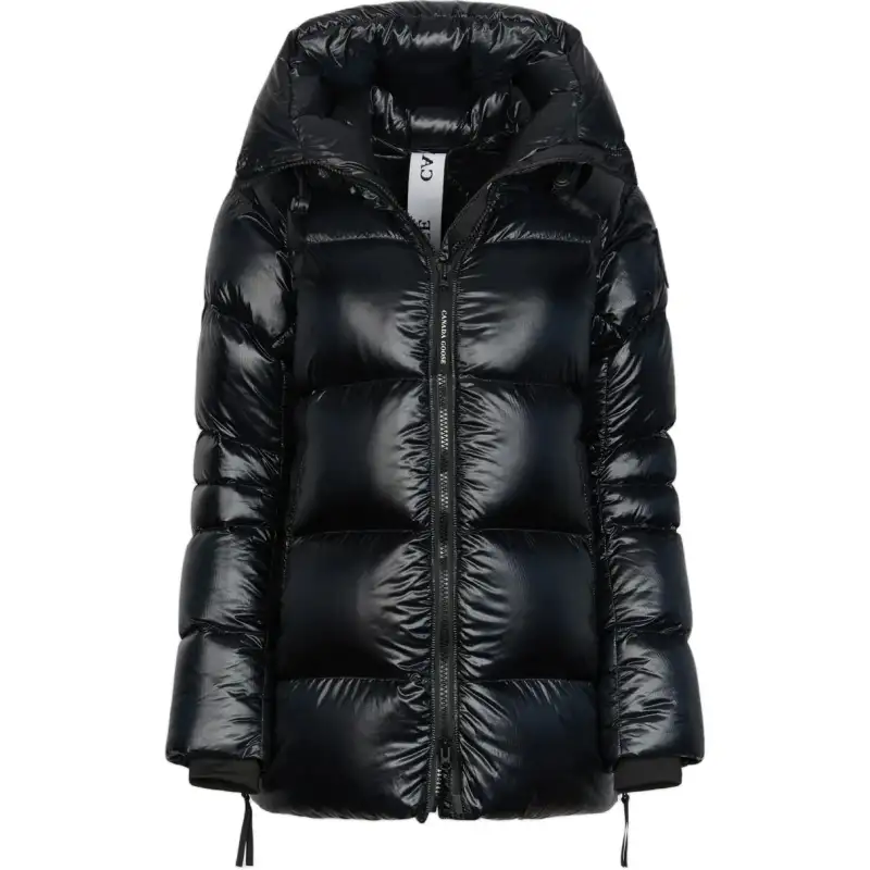 Canada Goose Logo Patch Hooded Down Coat