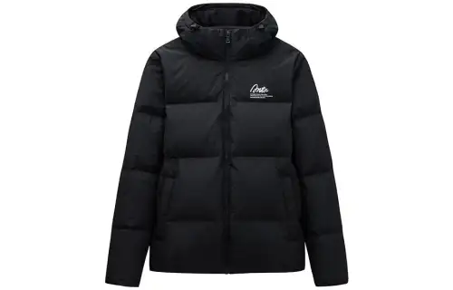 ANTA Life Collection Down Jackets Women's Black Hooded Non Detachable Moderate Down Jacket