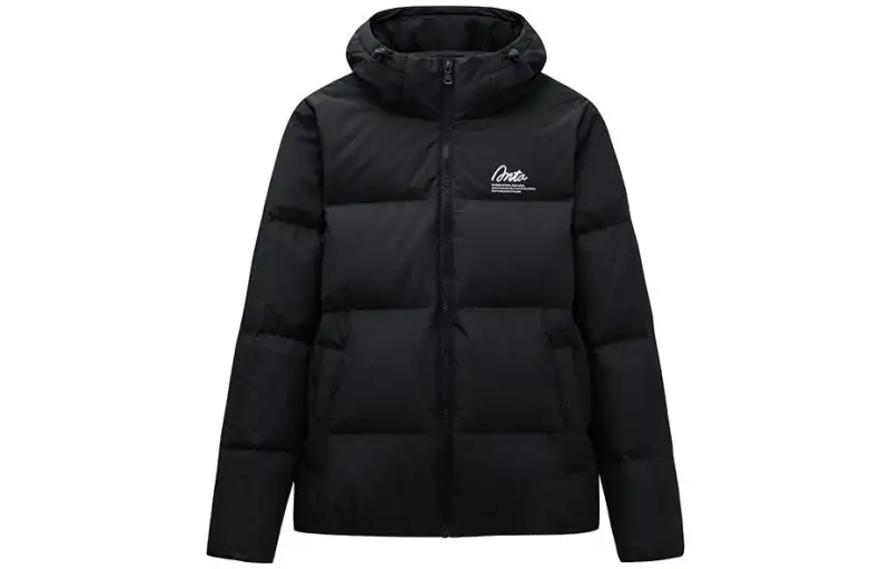 ANTA Life Collection Down Jackets Women's Black Hooded Non Detachable Moderate Down Jacket