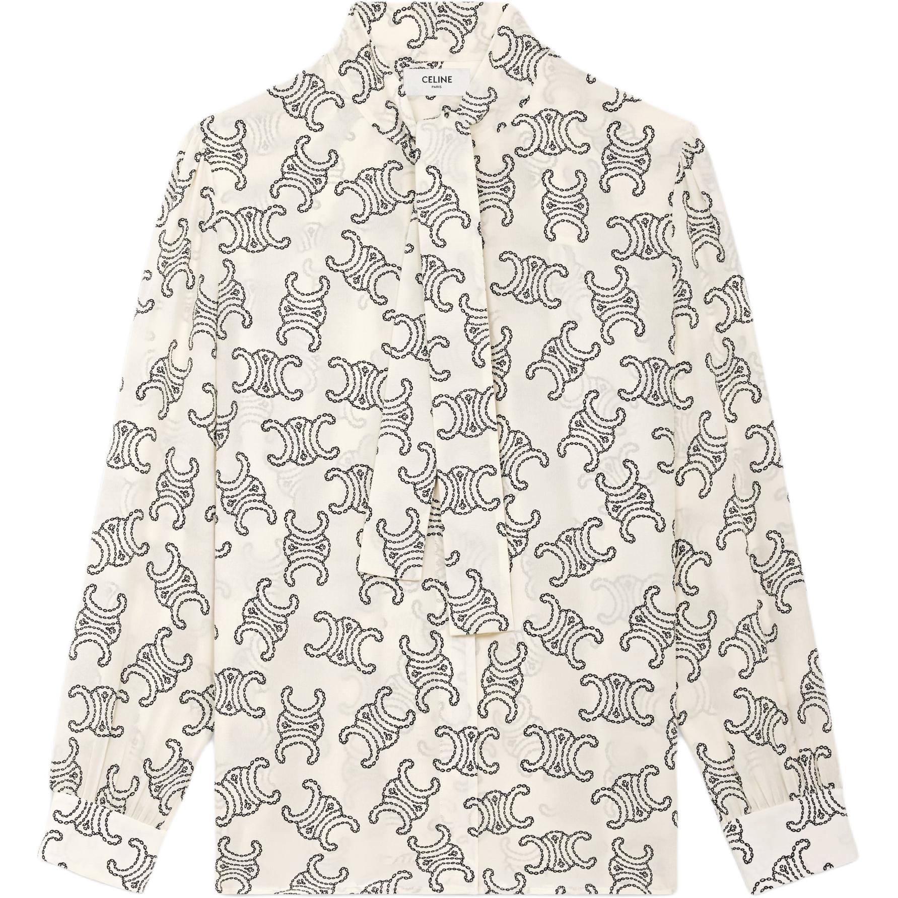 CELINE Triomphe All Over Patterned Blouse
