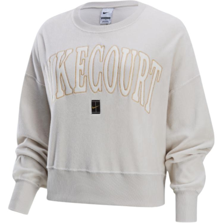 Женское худи Nike COURT HERITAGE (микро-белое с золотым)