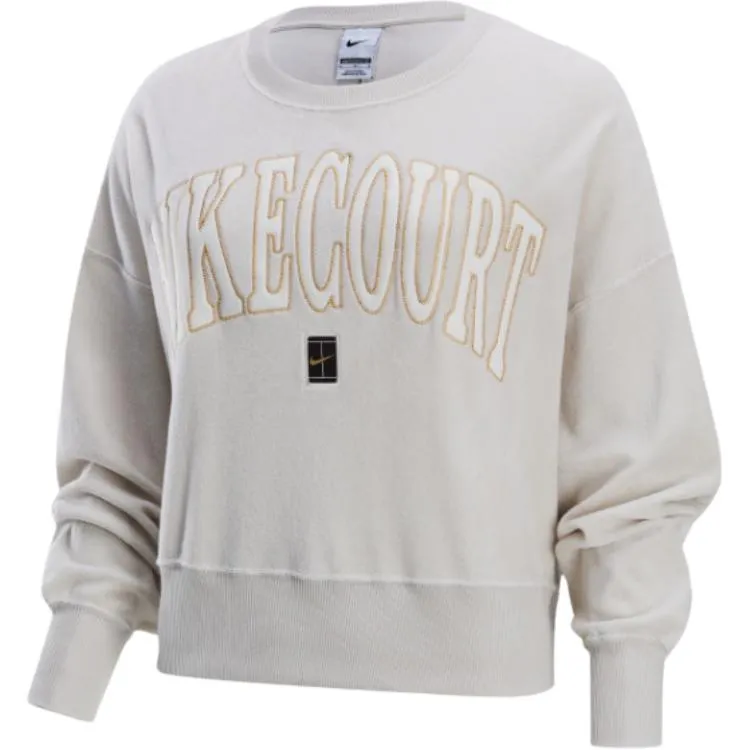 Nike COURT HERITAGE Sweatshirt Women's Metallic Gold/Ecru