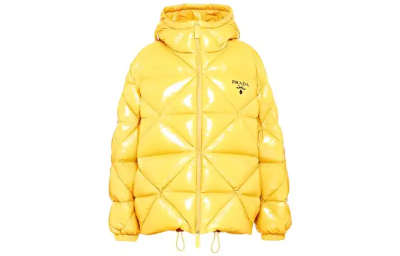 PRADA Logo Puffer Quilted Coat 'Yellow'