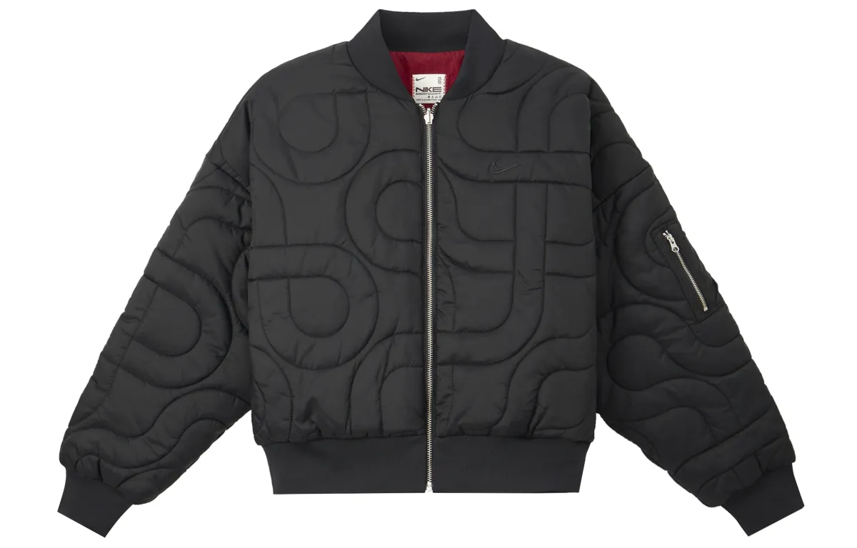 Nike Jackets Women's Black Stand Collar Thickened Reversible