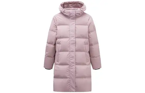 ANTA Variety Training Collection Down Jackets Women's Soft Pink Hooded Moderate Down Coat