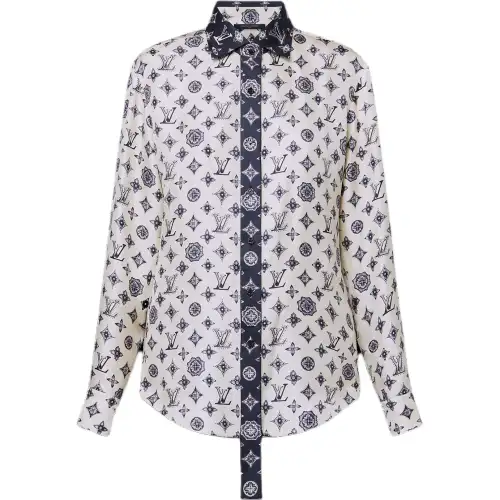 Lv Monogram Silk Shirt