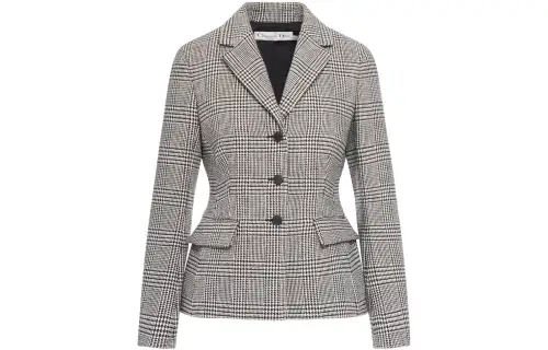 DIOR Jackets Women's Gray Suit Collar Moderate Other