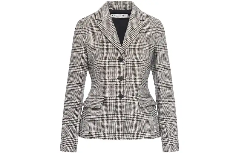 DIOR Jackets Women's Gray Suit Collar Moderate Other