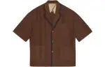 GUCCI Jackets Women's Brown Lapel Moderate Other