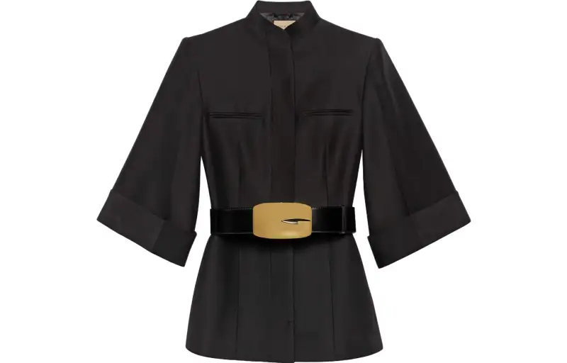 GUCCI Belted Waist Short-sleeved Jacket