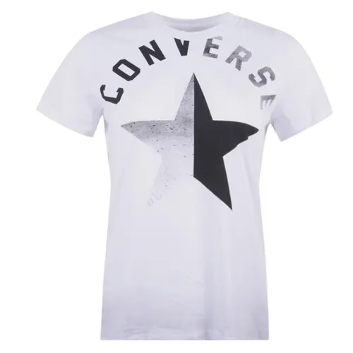 Converse T Shirts Women's White Crew Neck Moderate