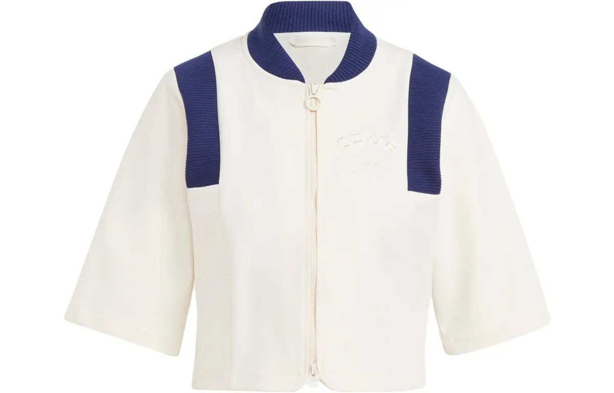 adidas originals Blue Version Crop Track Top Chalk White