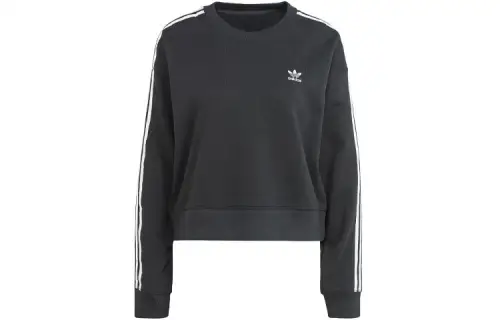 Adidas Women's 3 Stripes Crew Sweatshirt Black