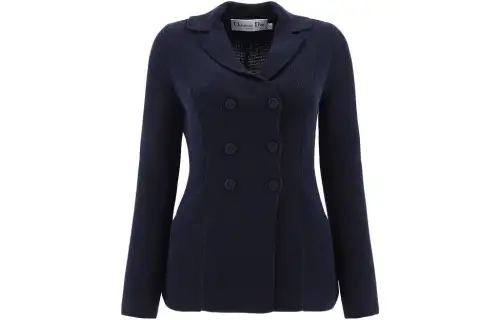 DIOR Jackets Women's Marine Blue Suit Collar Moderate Other