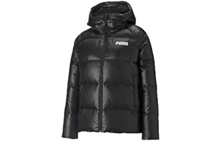 PUMA Down Jackets Women's Black Hooded Moderate Straight Fit