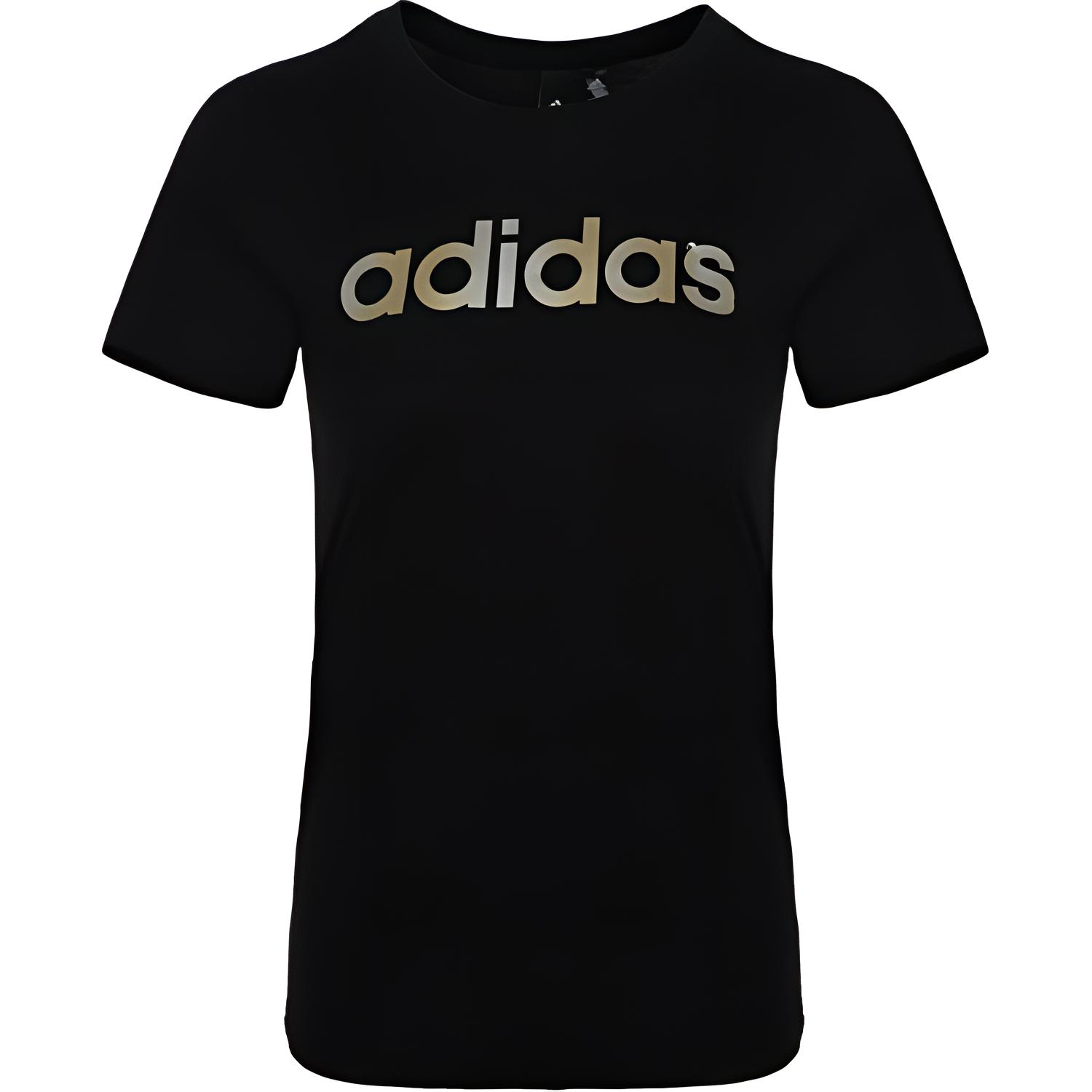 Женская футболка adidas GFX SS T LINEAR (черная)