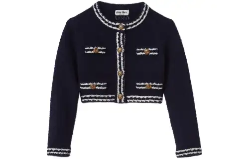 MIU MIU Button Up Cropped Cardigan