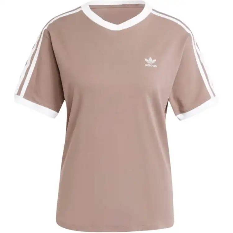 Adidas Women's 3 Stripes T Shirt Trace Brown