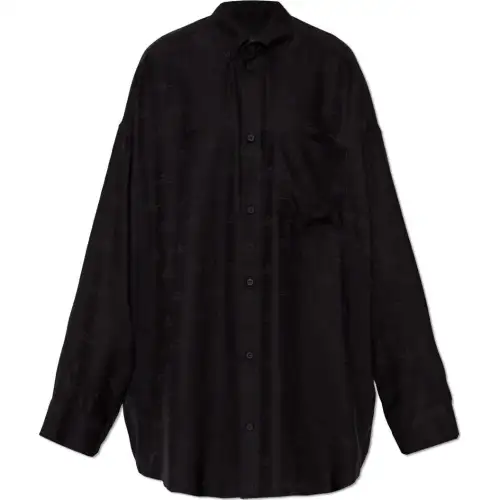 Balenciaga Allover Logo Oversized Shirt