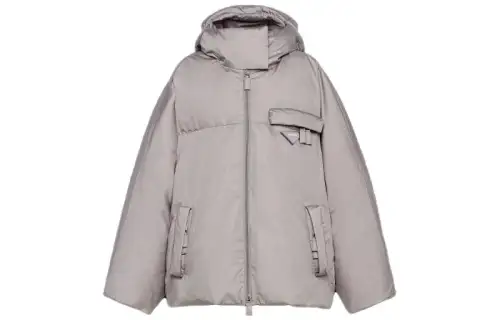 PRADA Down Jackets Women's Gray Hooded Moderate Other