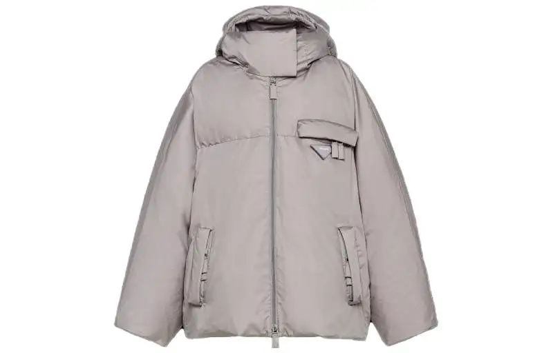 PRADA Down Jackets Women's Gray Hooded Moderate Other