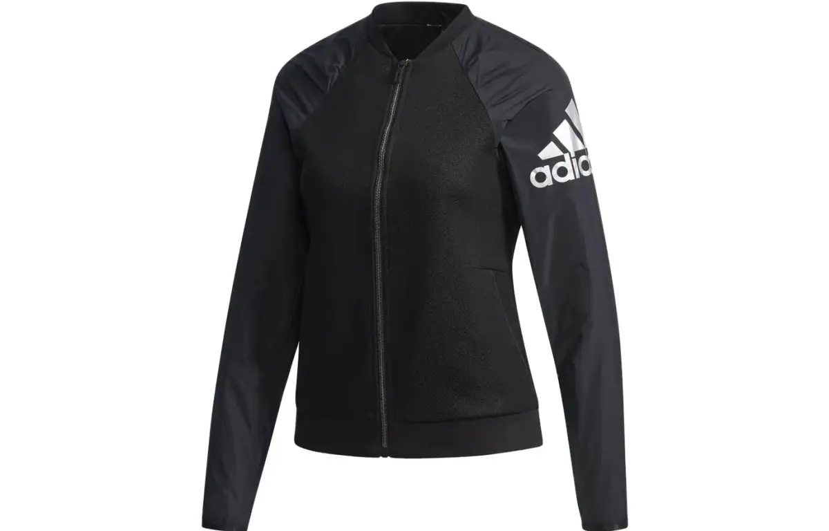 Adidas Jackets Women's Black Stand Collar Moderate Pilot