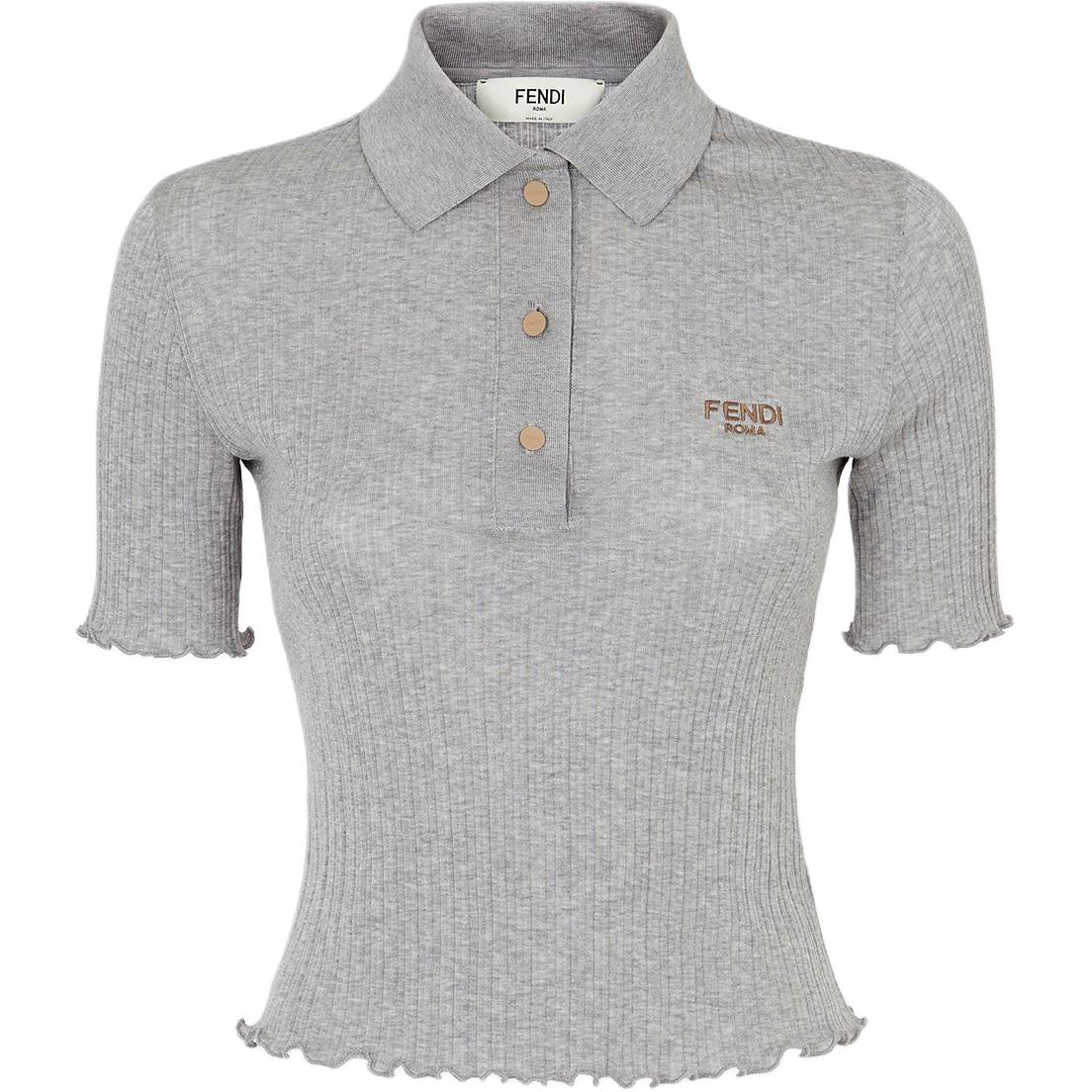 Женская футболка FENDI LogoPolo (серая)